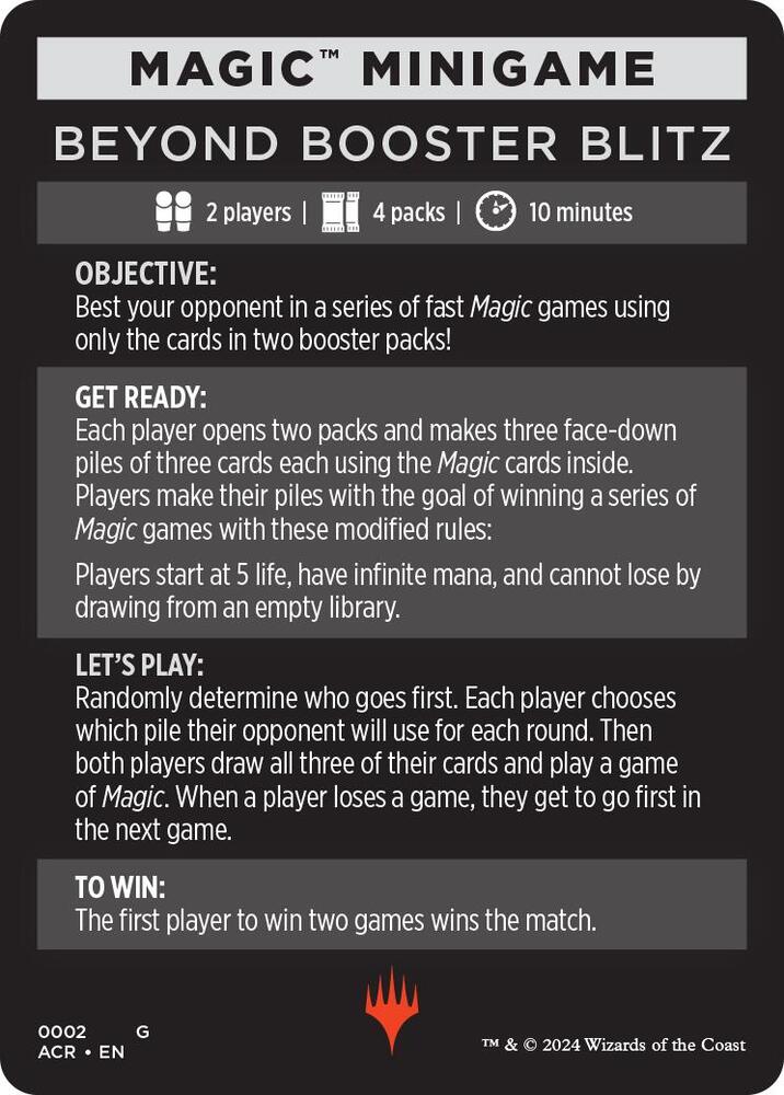 Magic Minigame: Beyond Booster Blitz 2 card from Universes Beyond: Assassin's Creed