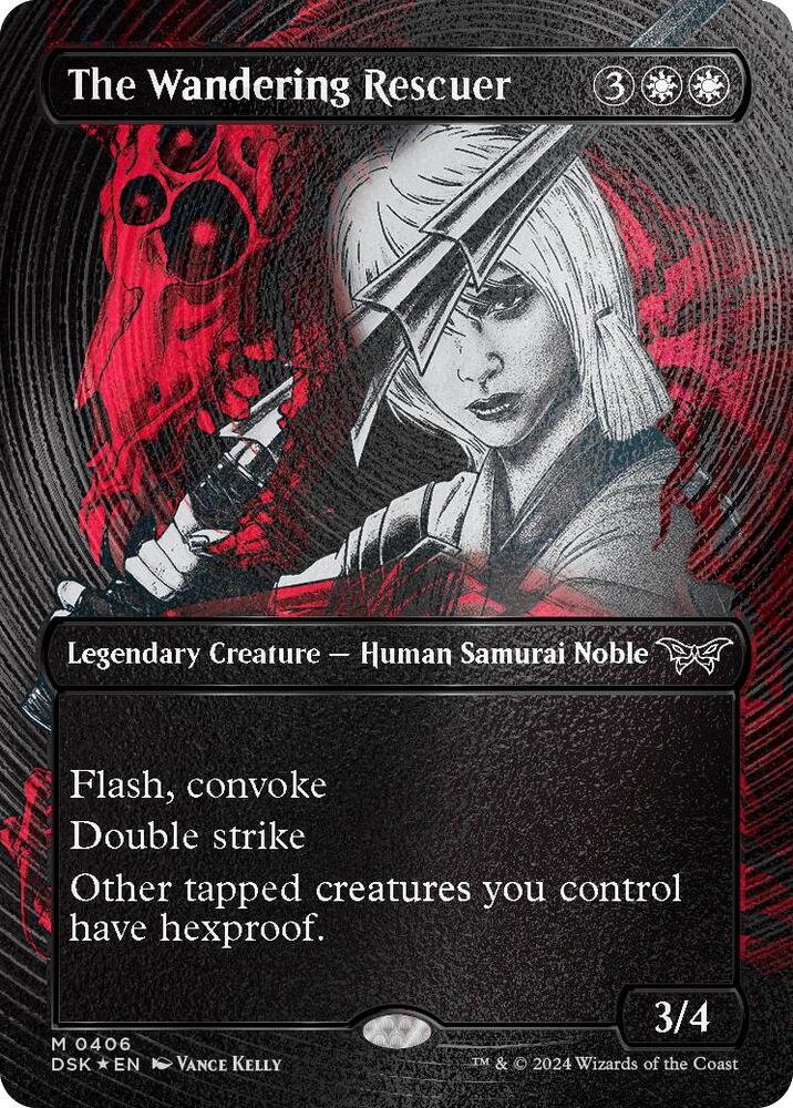 The Wandering Rescuer (Showcase) (Textured Foil) 406 card from Duskmourn: House of Horror