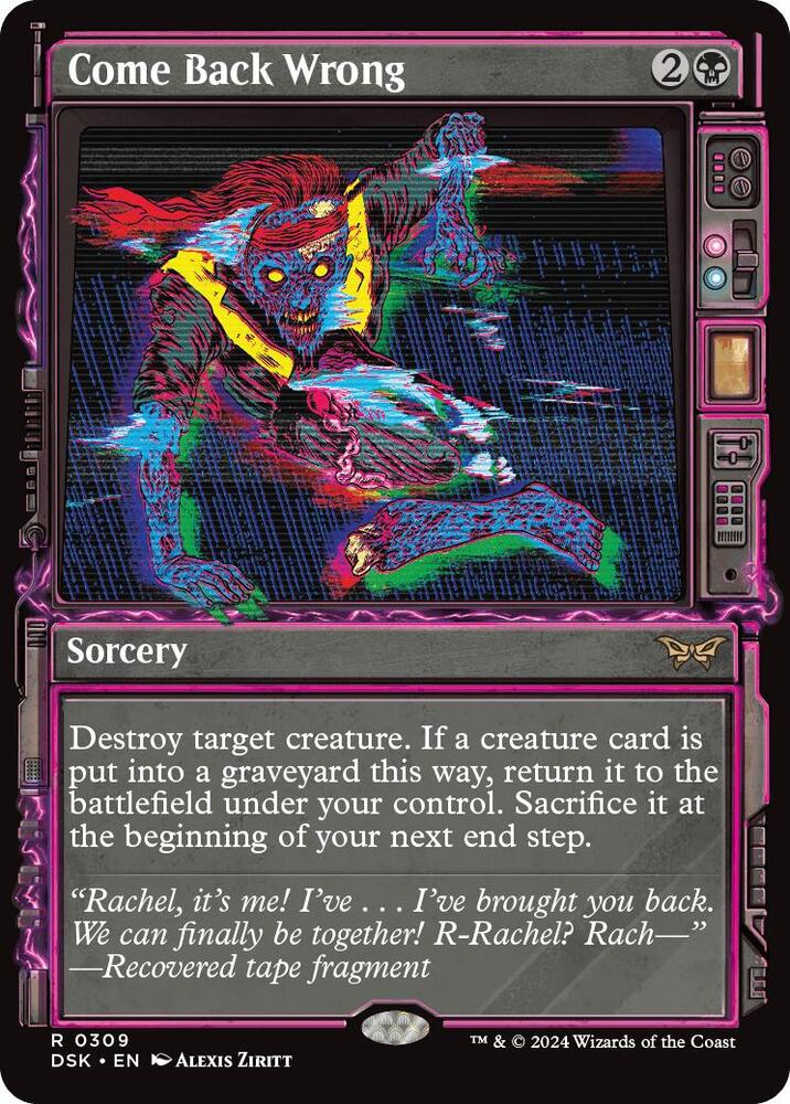 Come Back Wrong (Showcase) 309 card from Duskmourn: House of Horror