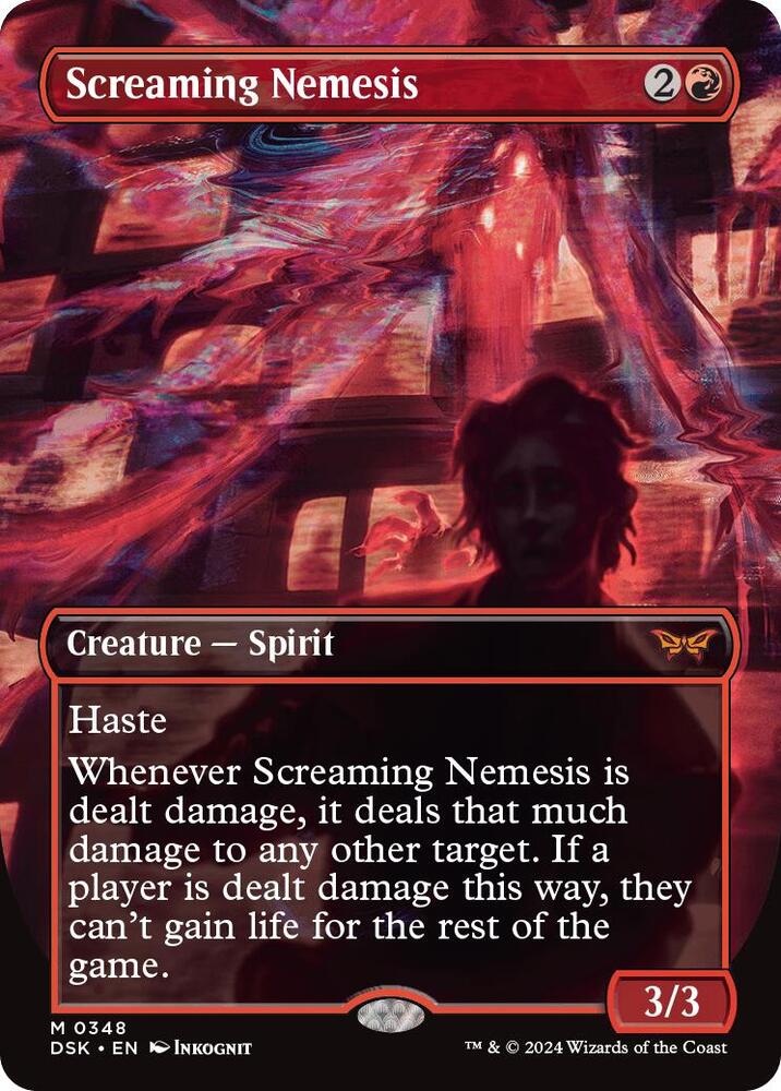 Screaming Nemesis (Borderless) 348 card from Duskmourn: House of Horror