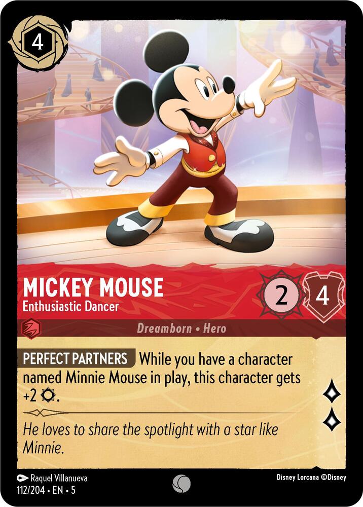 Mickey Mouse - Enthusiastic Dancer 112/204 card from Shimmering Skies