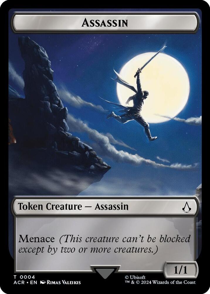 Assassin // A Mysterious Creature Double-Sided Token 4 // 8 card from Universes Beyond: Assassin's Creed