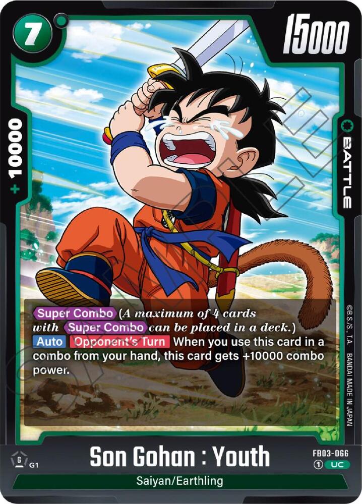 Son Gohan : Youth FB03-066 card from Raging Roar