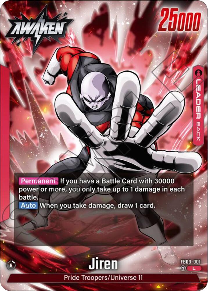 Jiren FB03-001 card from Raging Roar