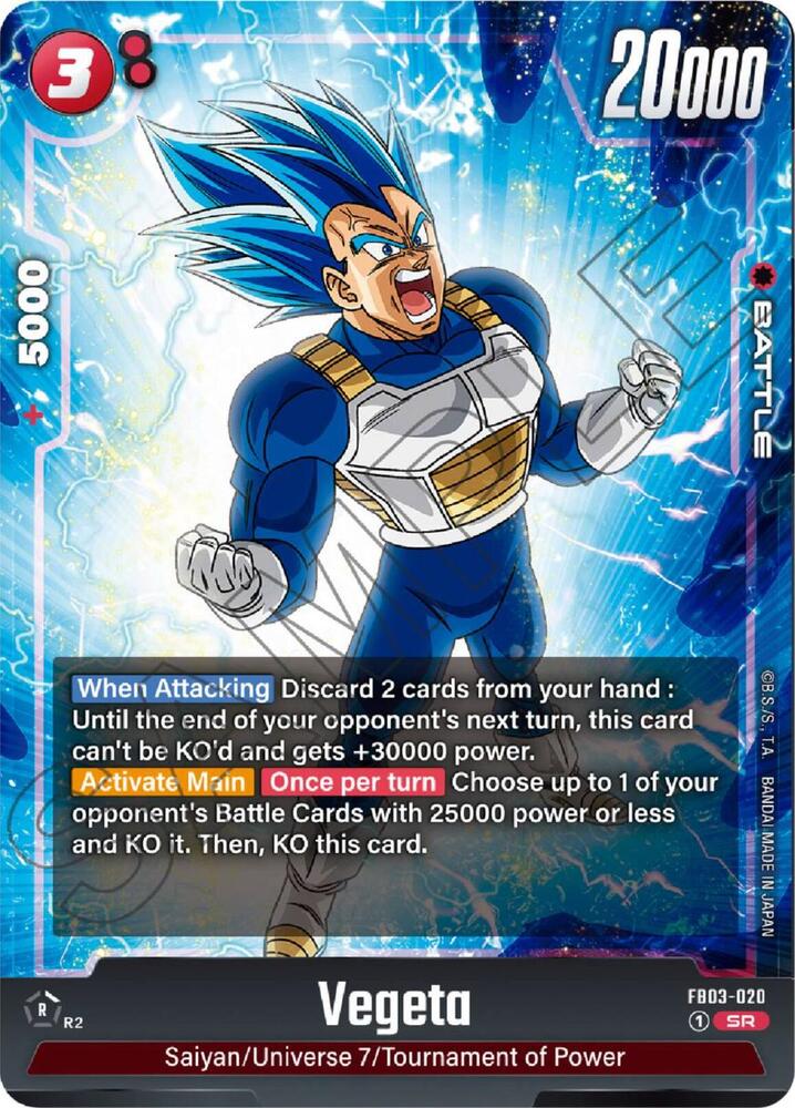 Vegeta FB03-020 card from Raging Roar