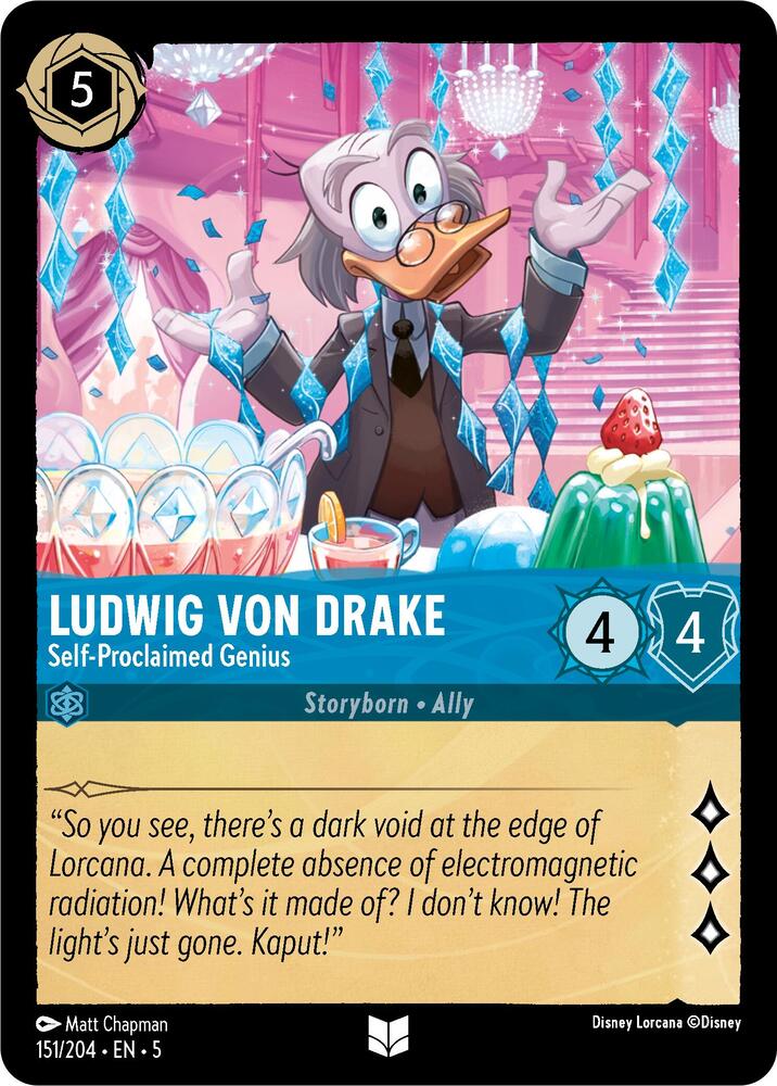 Ludwig Von Drake - Self-Proclaimed Genius 151/204 card from Shimmering Skies