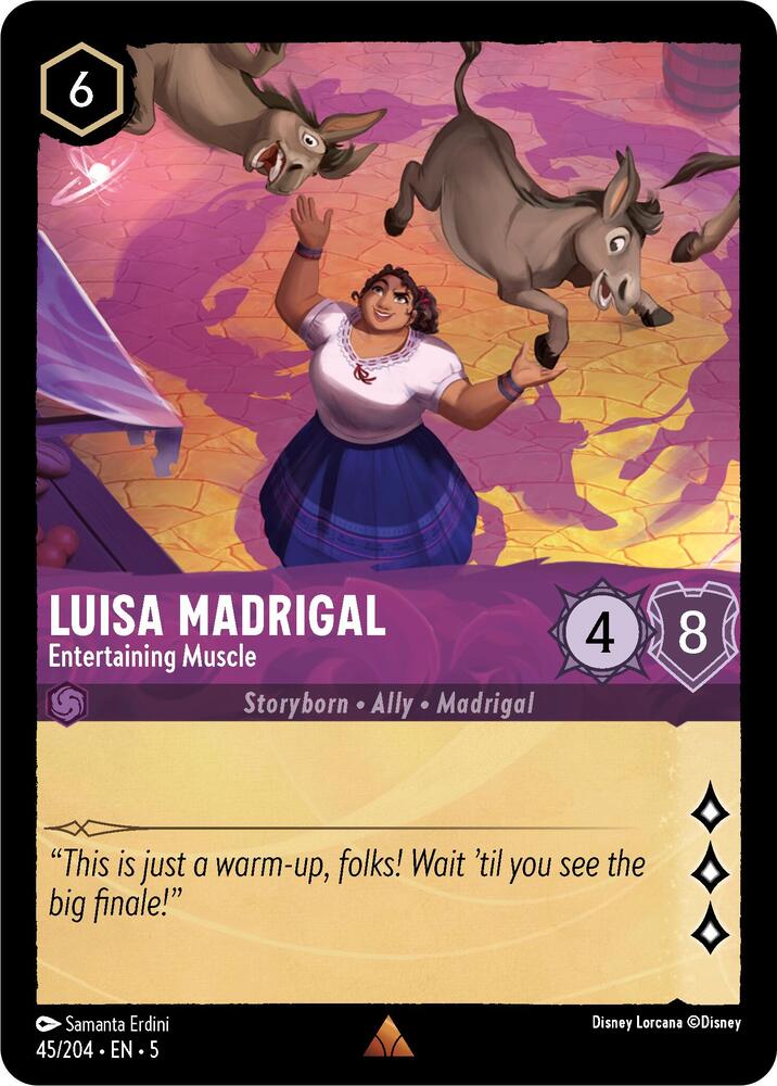 Luisa Madrigal - Entertaining Muscle 45/204 card from Shimmering Skies