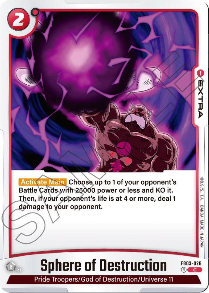 Sphere of Destruction FB03-026 card from Raging Roar