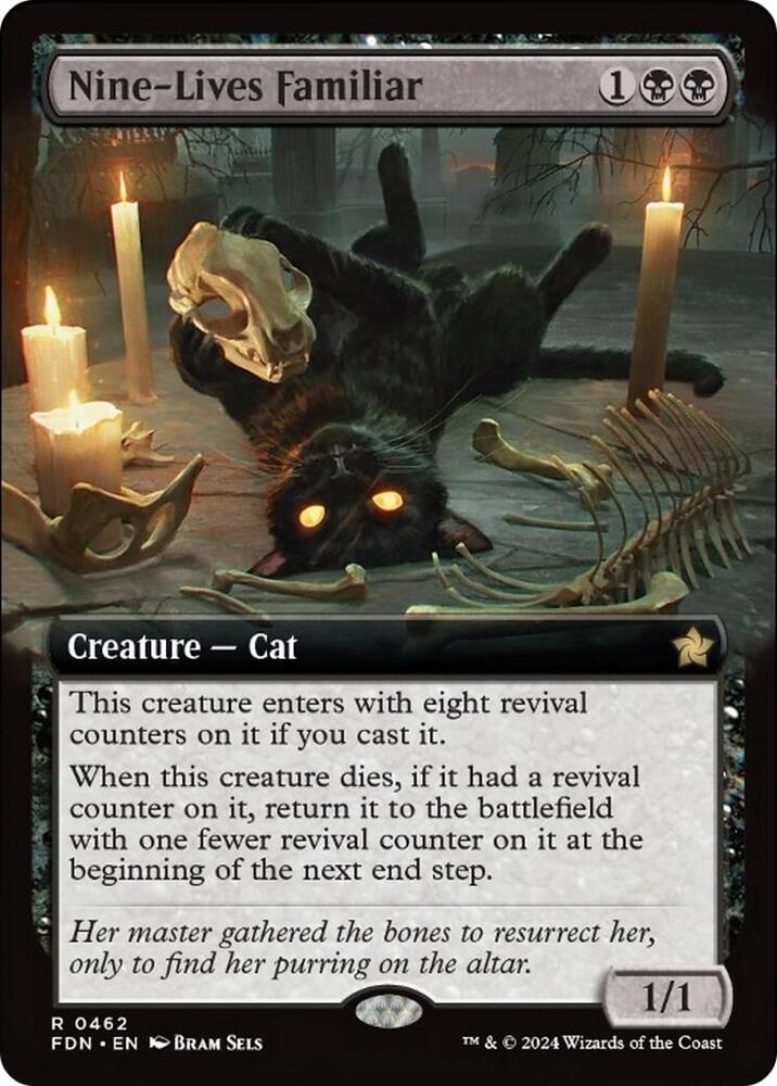 Nine-Lives Familiar (Extended Art) 462 card from Foundations