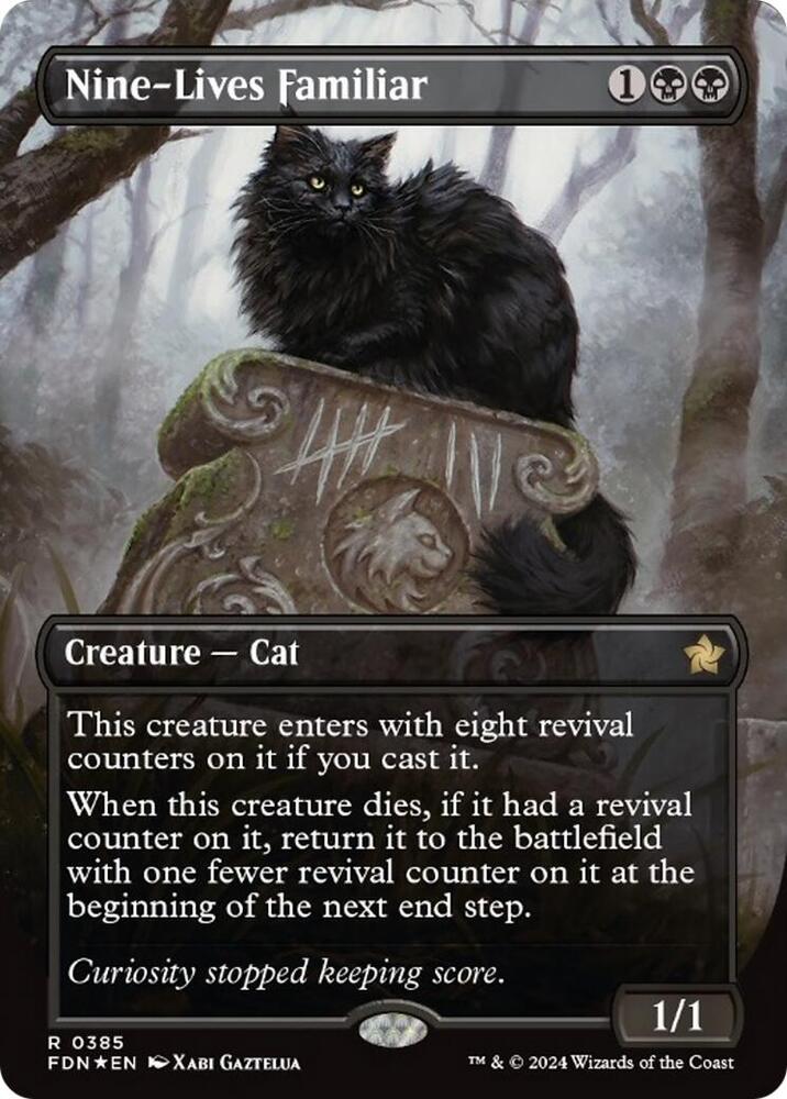 Nine-Lives Familiar (Borderless) (Mana Foil) 385 card from Foundations