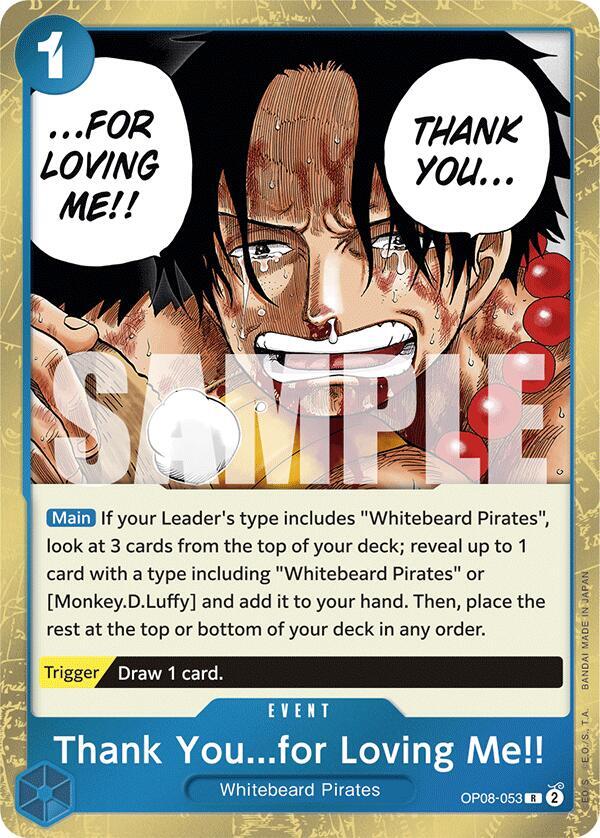 Thank You...for Loving Me!! OP08-053 card from Two Legends