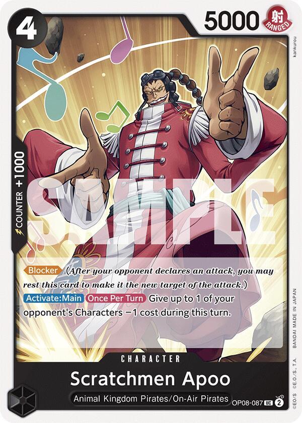 Scratchmen Apoo OP08-087 card from Two Legends