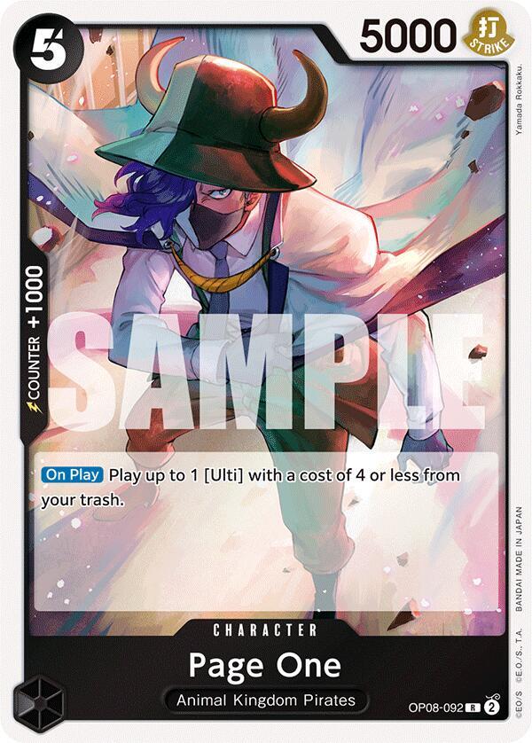 Page One OP08-092 card from Two Legends