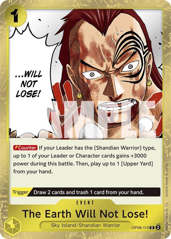 The Earth Will Not Lose! OP08-115 card from Two Legends