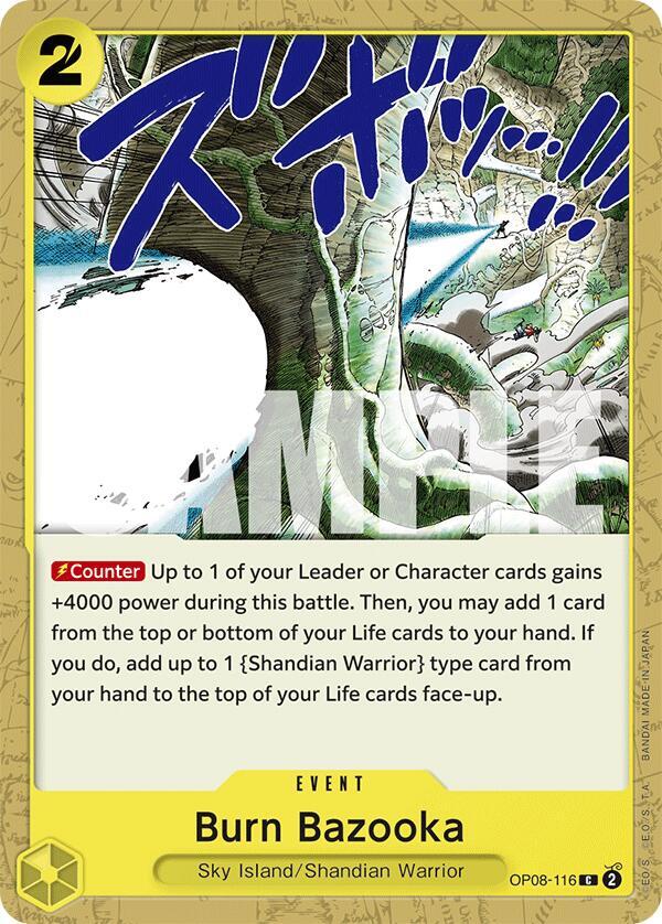 Burn Bazooka OP08-116 card from Two Legends