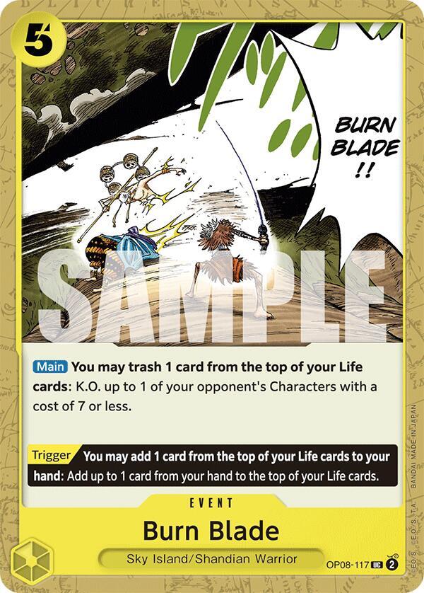 Burn Blade OP08-117 card from Two Legends