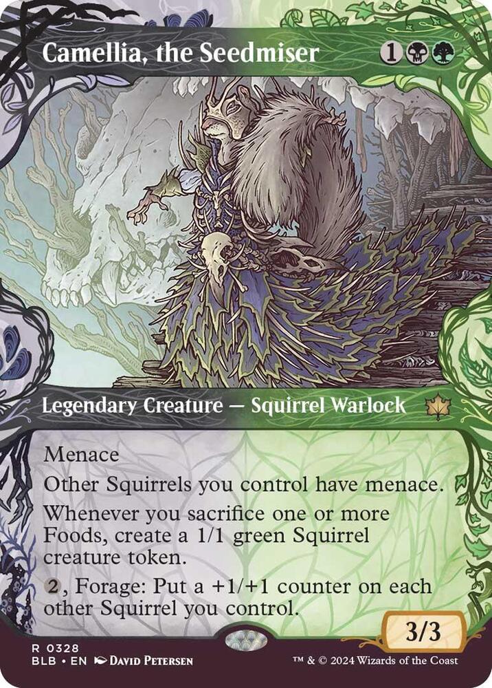 Camellia, the Seedmiser (Showcase) 328 card from Bloomburrow