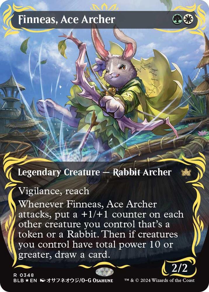 Finneas, Ace Archer (Borderless) (Raised Foil) 348 card from Bloomburrow