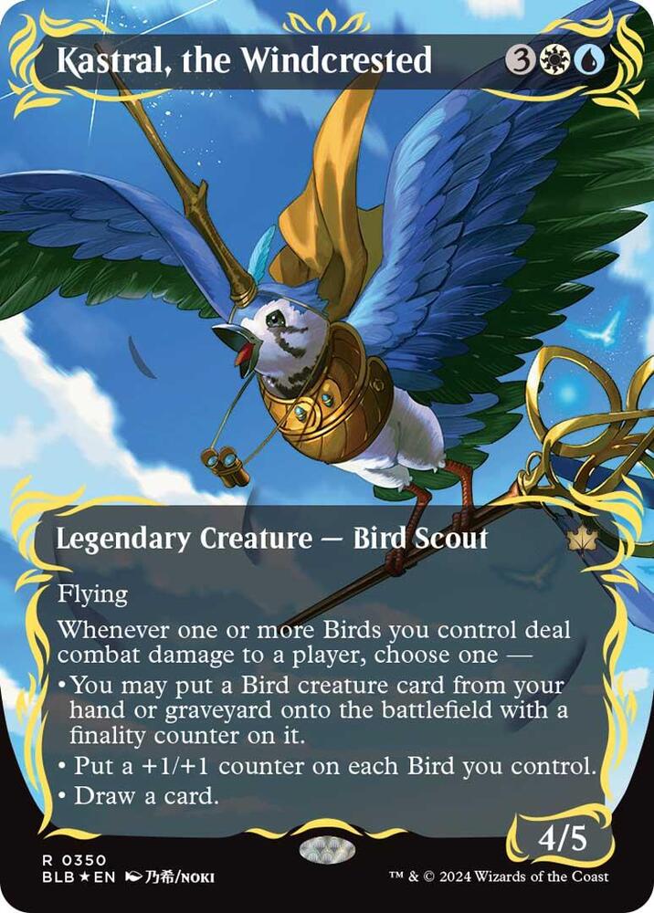Kastral, the Windcrested (Borderless) (Raised Foil) 350 card from Bloomburrow