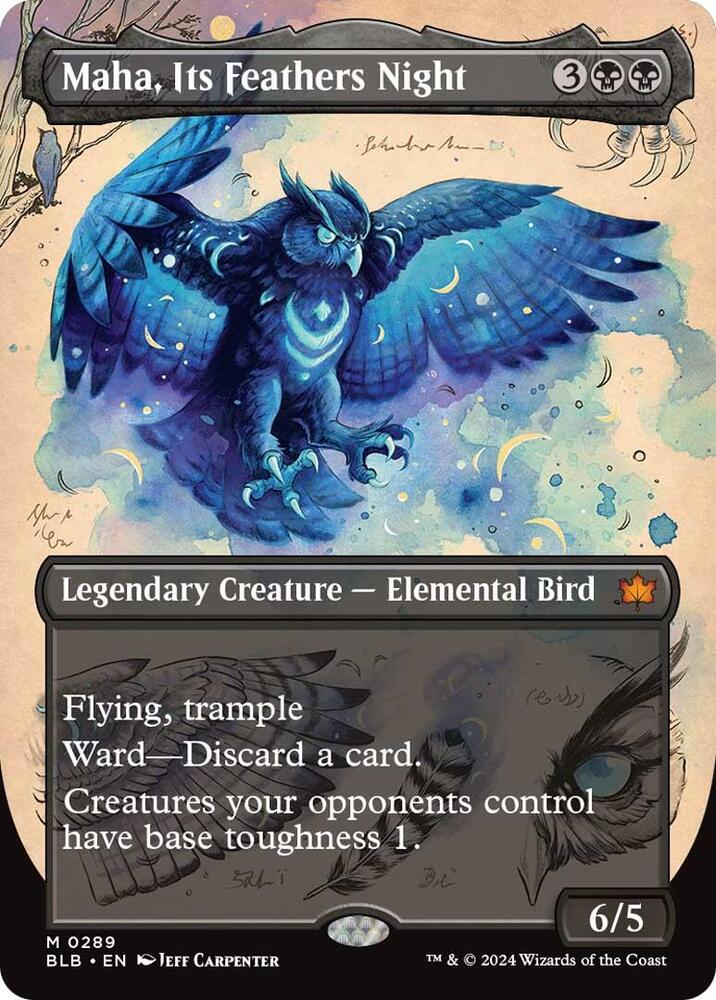 Maha, Its Feathers Night (Borderless) 289 card from Bloomburrow