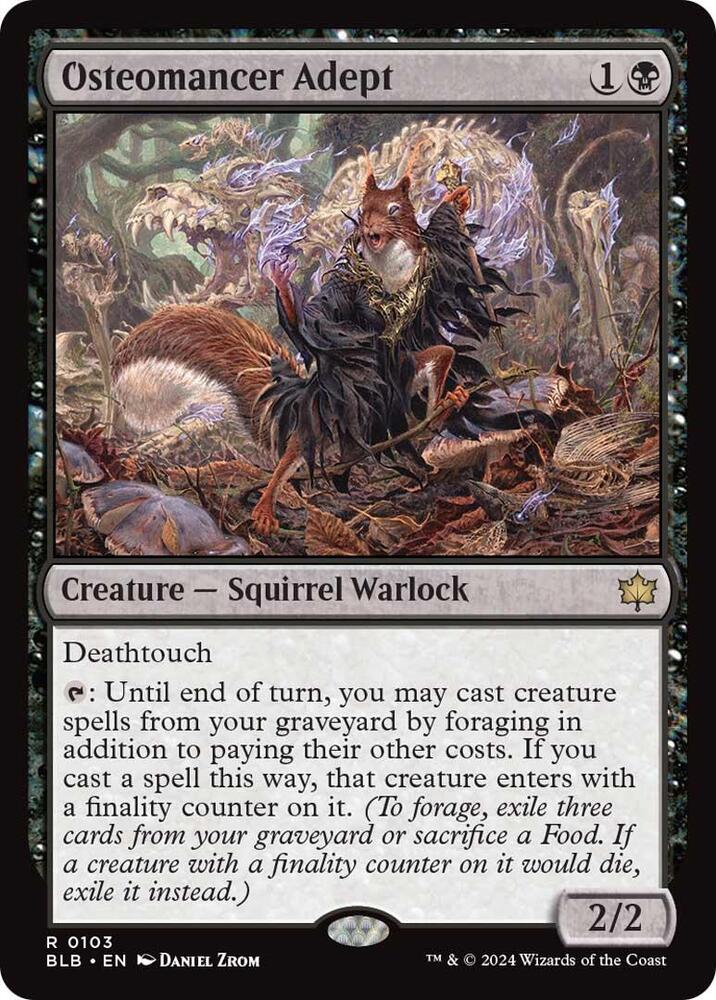 Osteomancer Adept 103 card from Bloomburrow