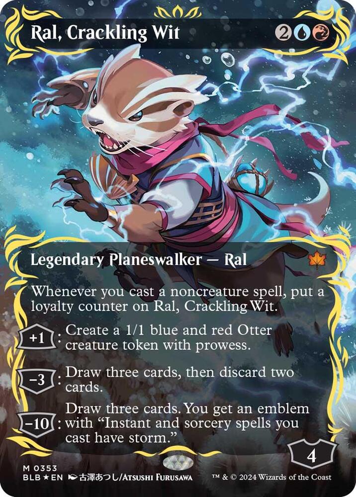 Ral, Crackling Wit (Borderless) (Raised Foil) 353 card from Bloomburrow