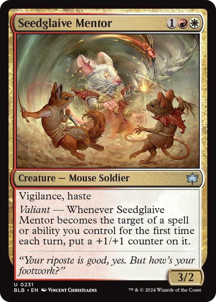 Seedglaive Mentor 231 card from Bloomburrow