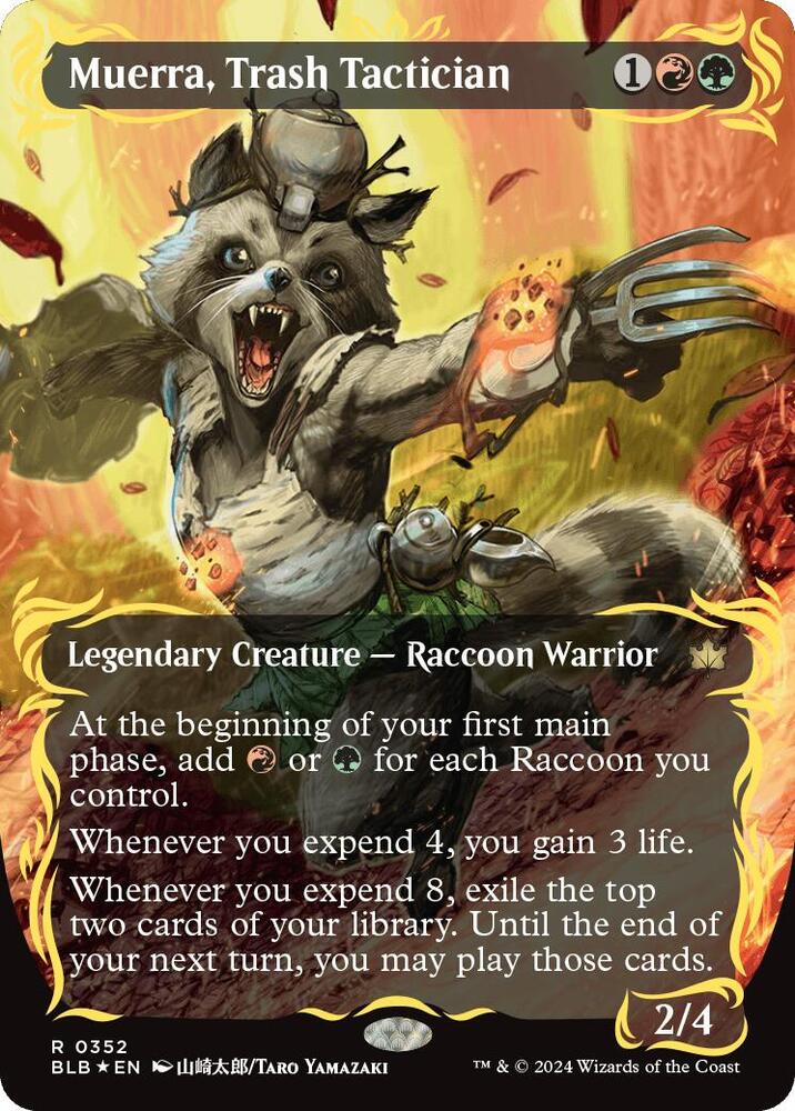 Muerra, Trash Tactician (Borderless) (Raised Foil) 352 card from Bloomburrow