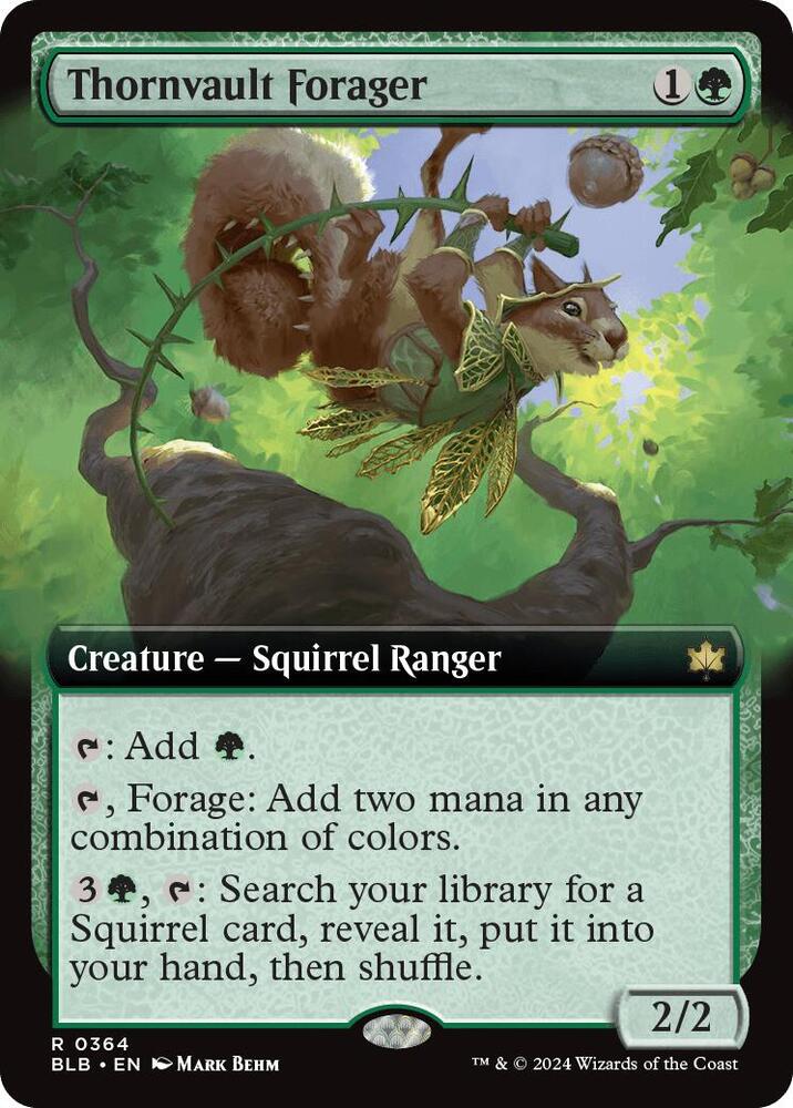 Thornvault Forager (Extended Art) 364 card from Bloomburrow