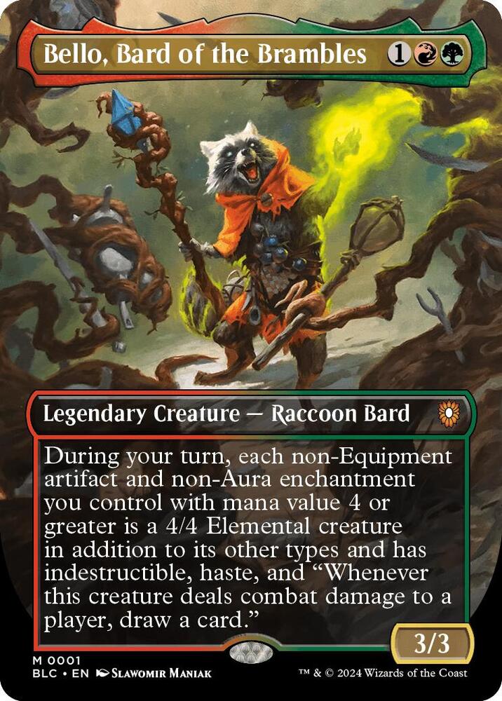 Bello, Bard of the Brambles (Borderless) 1 card from Commander: Bloomburrow