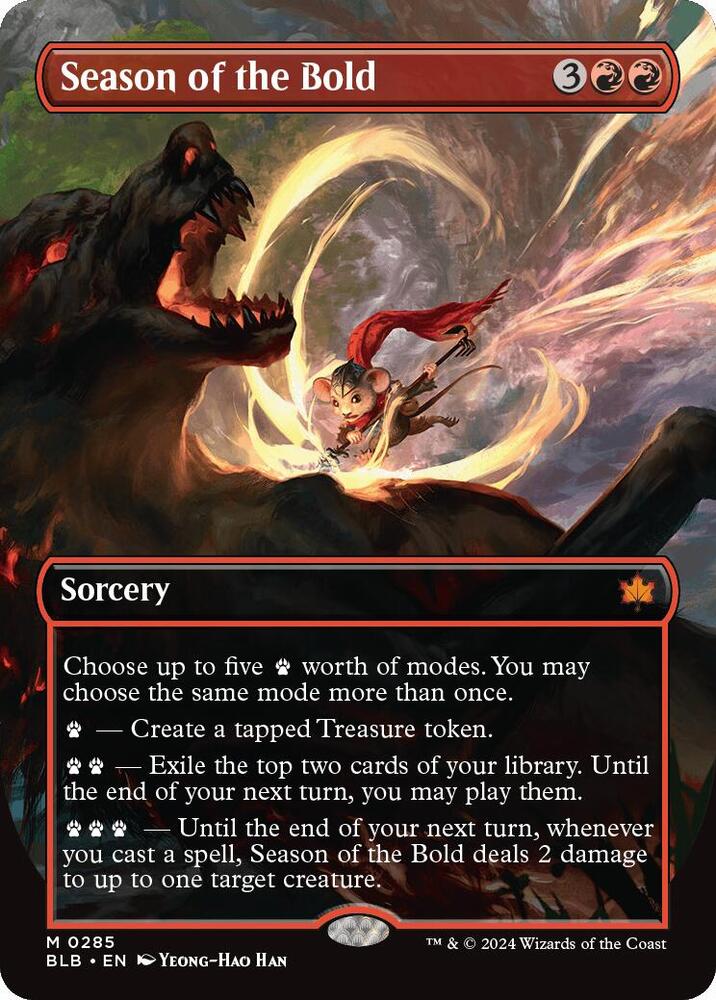 Season of the Bold (Borderless) 285 card from Bloomburrow