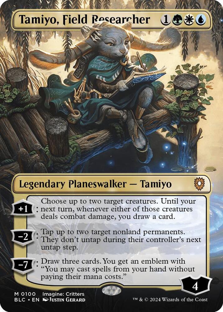 Tamiyo, Field Researcher (Borderless) 100 card from Commander: Bloomburrow
