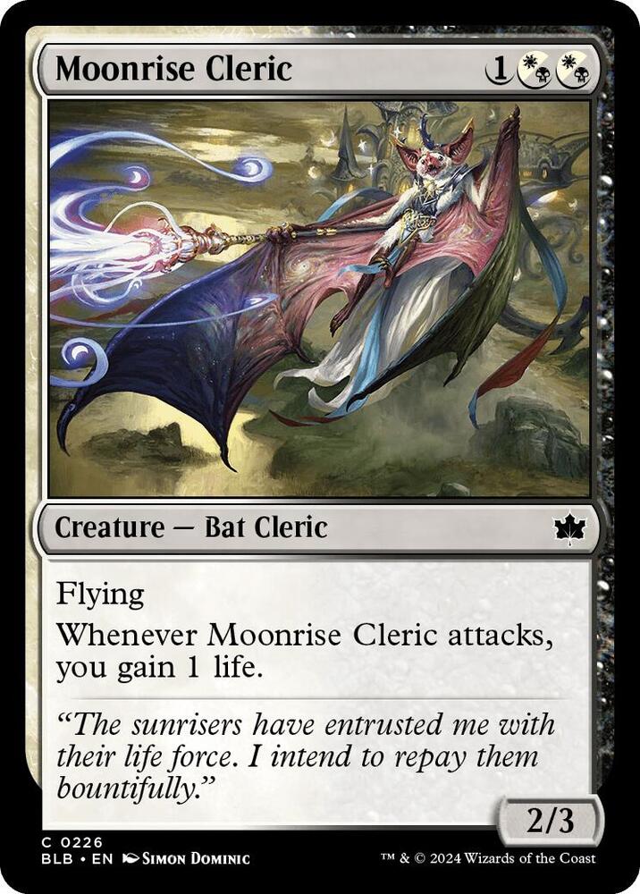 Moonrise Cleric 226 card from Bloomburrow
