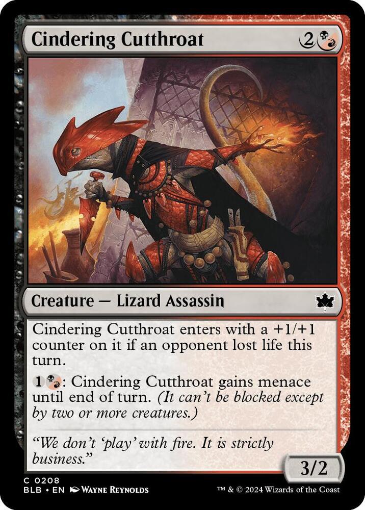 Cindering Cutthroat 208 card from Bloomburrow
