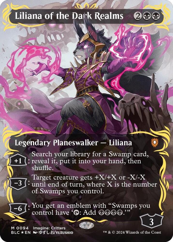 Liliana of the Dark Realms (Borderless) (Raised Foil) 94 card from Commander: Bloomburrow