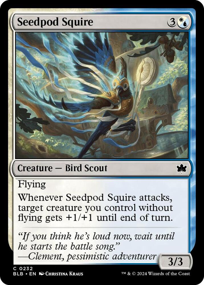 Seedpod Squire 232 card from Bloomburrow