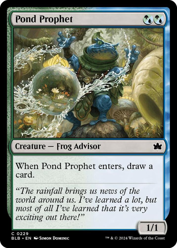 Pond Prophet 229 card from Bloomburrow
