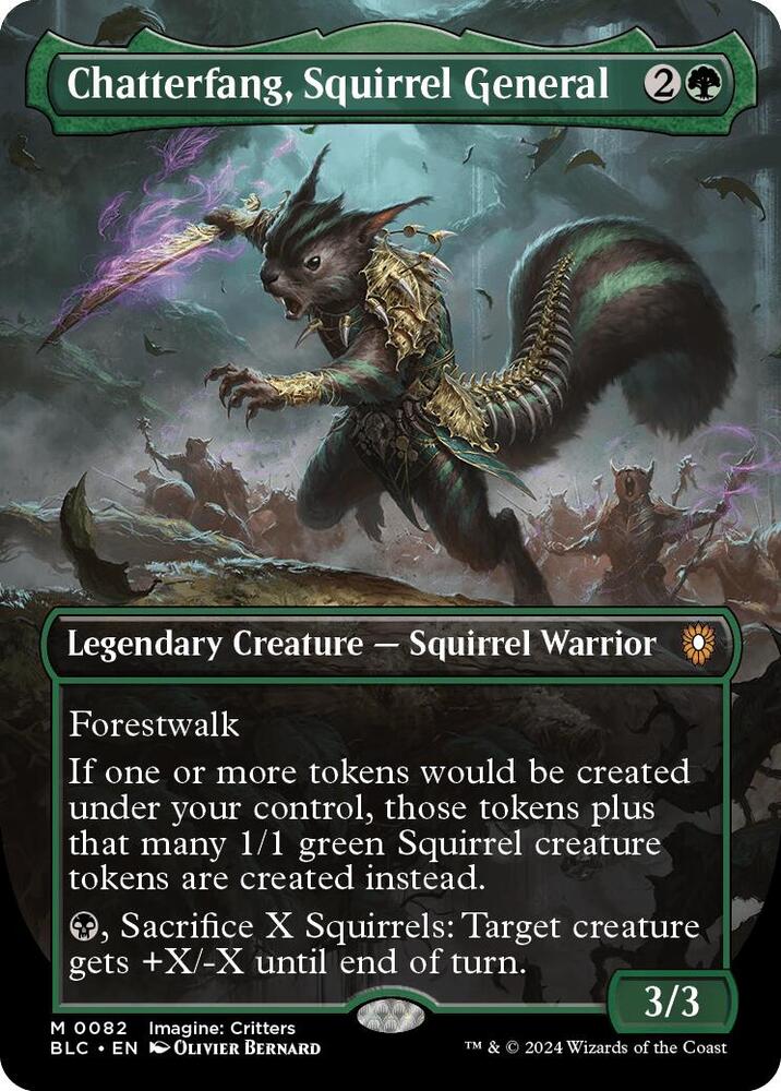Chatterfang, Squirrel General (Borderless) 82 card from Commander: Bloomburrow