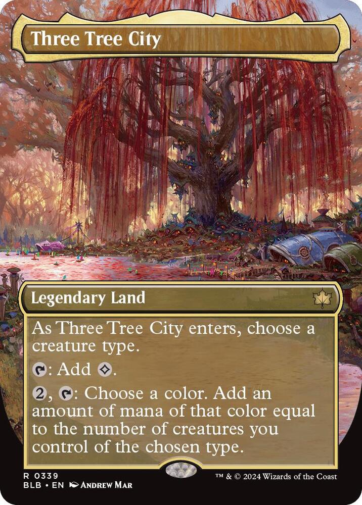 Three Tree City (Borderless) 339 card from Bloomburrow