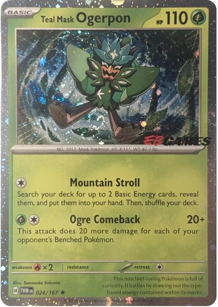 Teal Mask Ogerpon (Cosmos Holo) (EB Games Exclusive) 024/167 card from Miscellaneous Cards & Products