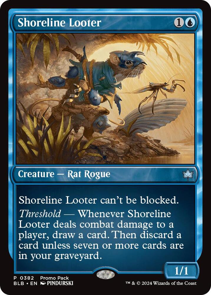 Shoreline Looter 382 card from Promo Pack: Bloomburrow