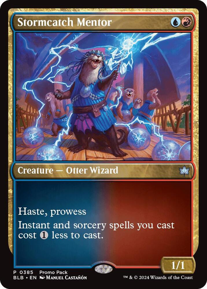 Stormcatch Mentor 385 card from Promo Pack: Bloomburrow