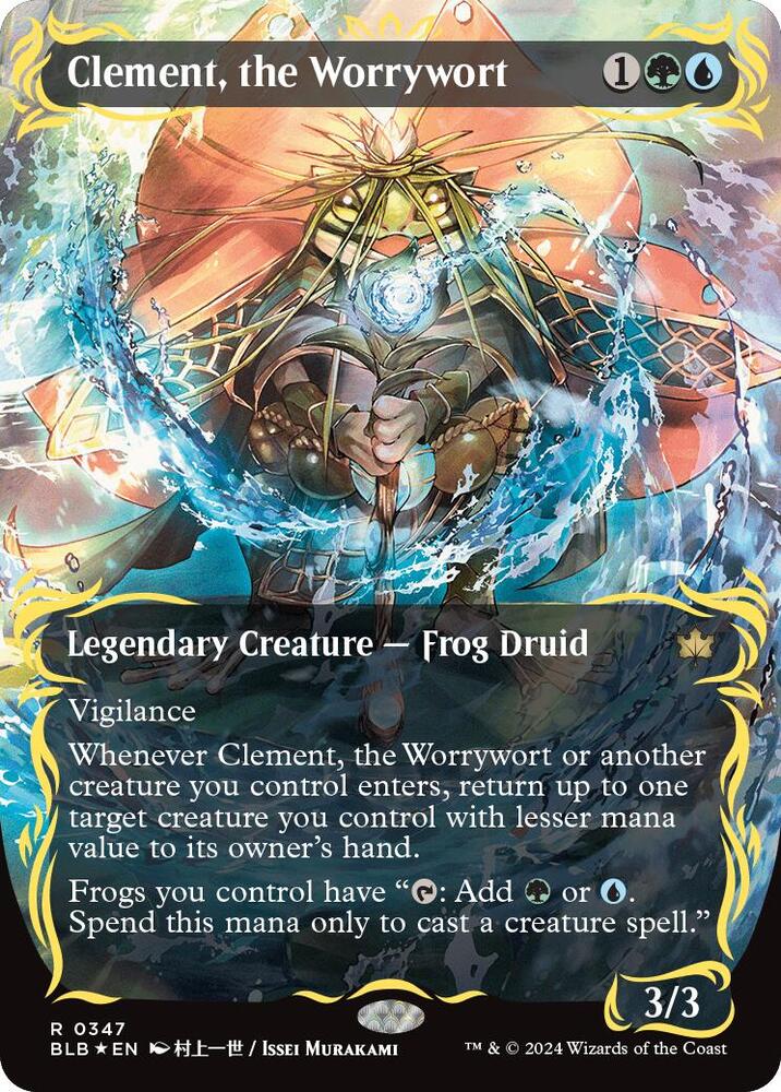 Clement, the Worrywort (Borderless) (Raised Foil) 347 card from Bloomburrow