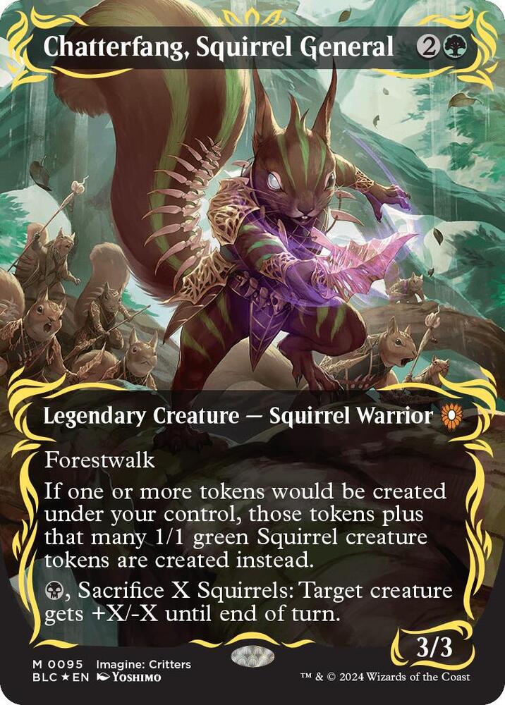Chatterfang, Squirrel General (Borderless) (Raised Foil) 95 card from Commander: Bloomburrow