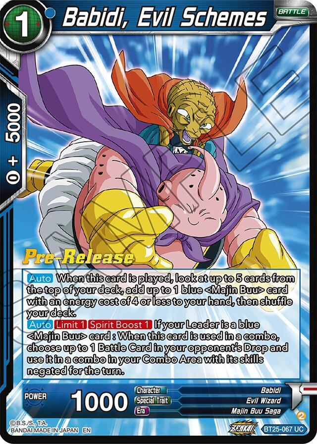 Babidi, Evil Schemes BT25-067 card from Legend of the Dragon Balls Pre-Release Cards