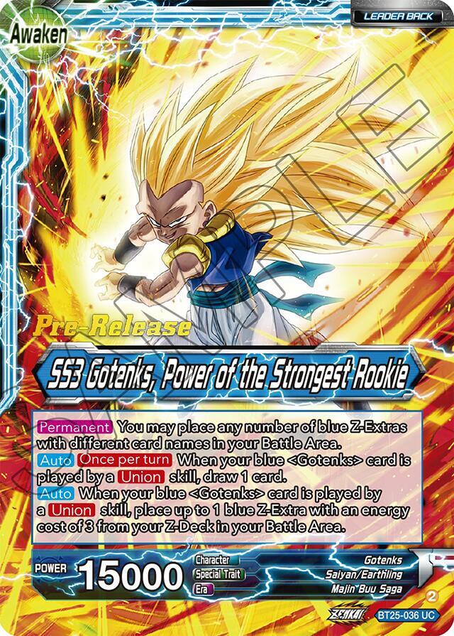Gotenks // SS3 Gotenks, Power of the Strongest Rookie BT25-036 card from Legend of the Dragon Balls Pre-Release Cards