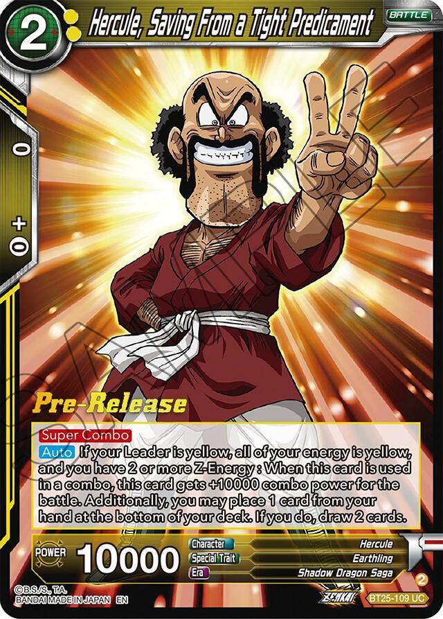 Hercule, Saving From a Tight Predicament BT25-109 card from Legend of the Dragon Balls Pre-Release Cards