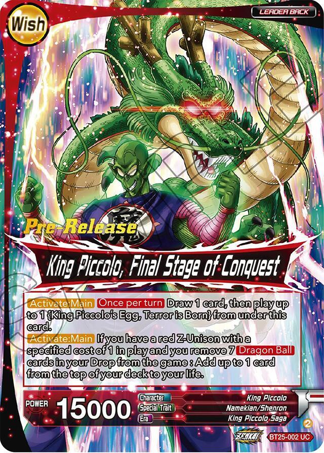 King Piccolo // King Piccolo, Final Stage of Conquest BT25-002 card from Legend of the Dragon Balls Pre-Release Cards