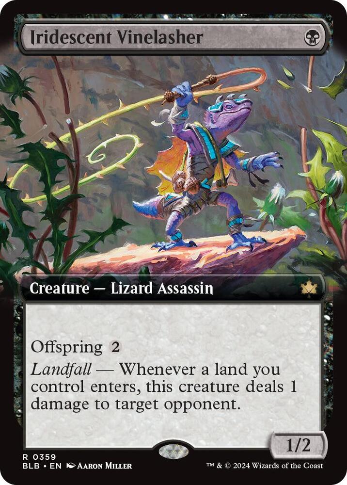 Iridescent Vinelasher (Extended Art) 359 card from Bloomburrow