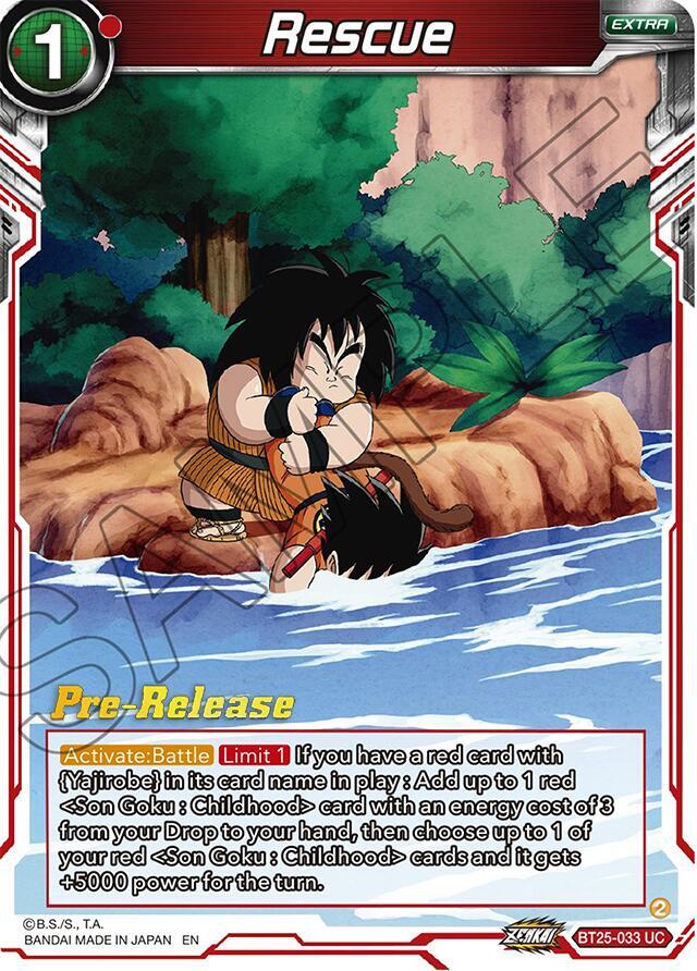 Rescue BT25-033 card from Legend of the Dragon Balls Pre-Release Cards